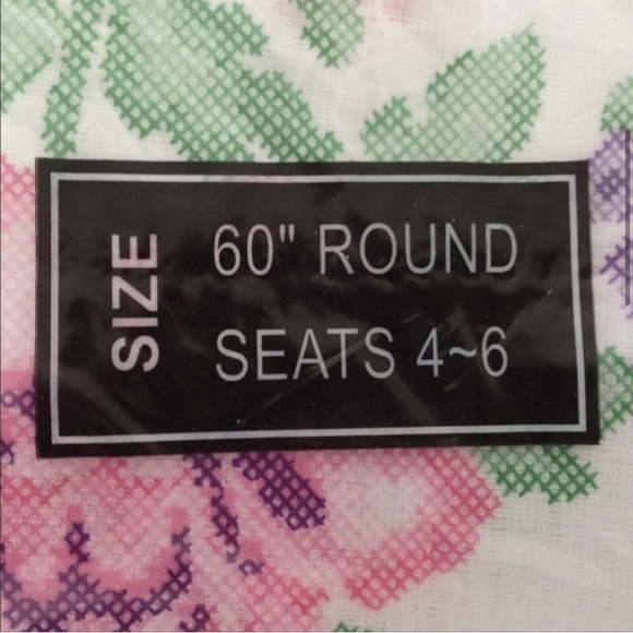 PRIME WAY COMPANIES Colorful Floral Vinyl Printed Tablecloth 60” Round NWT - Picture 4 of 12